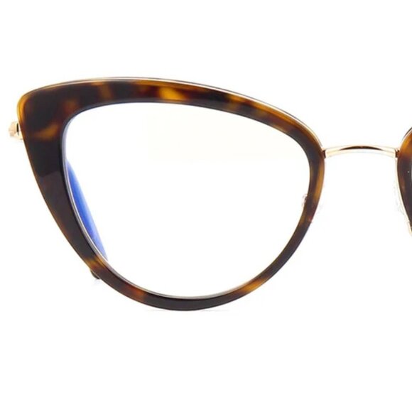 Tom Ford Blue Control Eyeglasses - TF5580B 052 Dark Havana/Gold 53mm - Picture 3 of 4
